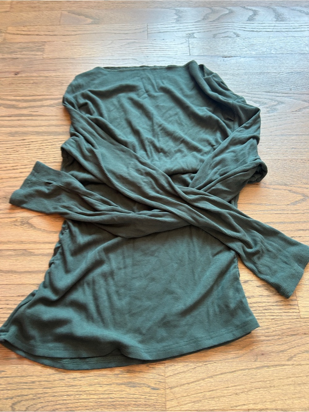 Cider daej Green Long Sleeve High Neck Ribbed Tee XL